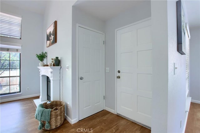 5303 State Highway 49 N Unit 14, Mariposa, CA 95338 - entrance foyer featuring wood finished floors, a fireplace, and baseboards