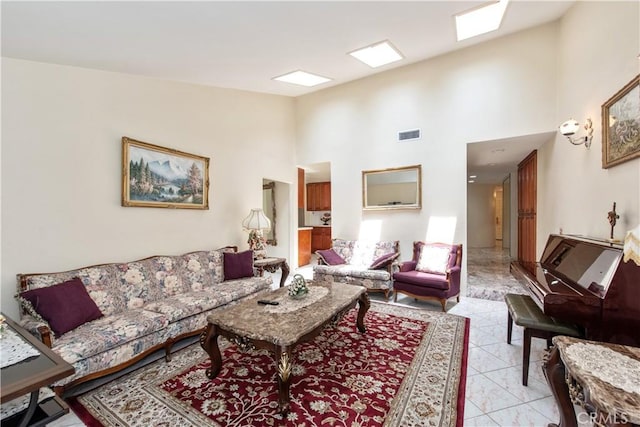 13150 Stern Ave, La Mirada, CA 90638 - living area featuring high vaulted ceiling