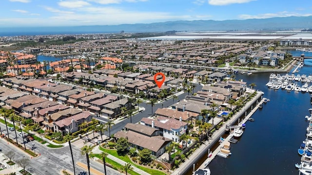 4003 Galapagos Way, Oxnard, CA 93035 - aerial view of property and surrounding area featuring a water and mountain view