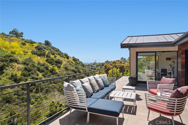 1435 Cerritos Dr, Laguna Beach, CA 92651 - view of patio / terrace with an outdoor living space and a balcony