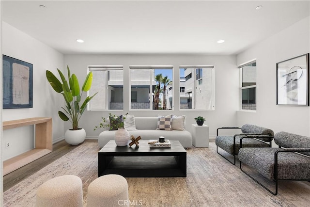 645 Channel Way, Costa Mesa, CA 92627 - living area with wood finished floors, recessed lighting, and baseboards