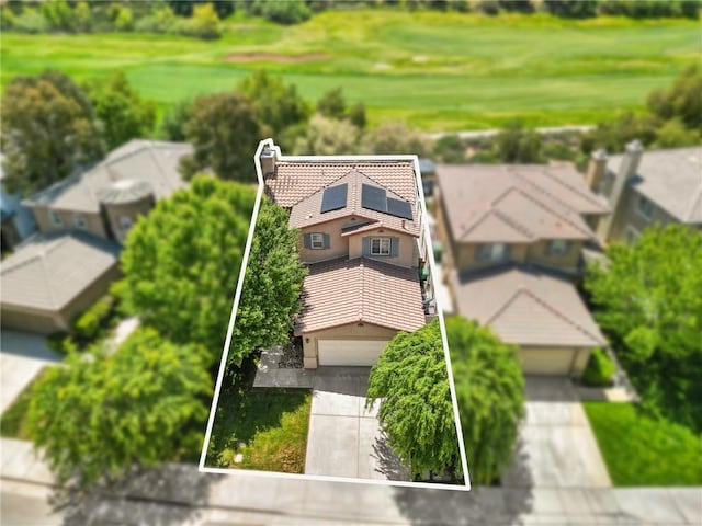 35509 Trevino Trl, Beaumont, CA 92223 - aerial perspective of suburban area featuring a local golf course and property parcel outlined