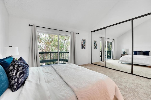 7077 Camino Pacheco, San Diego, CA 92111 - carpeted bedroom with access to exterior and vaulted ceiling