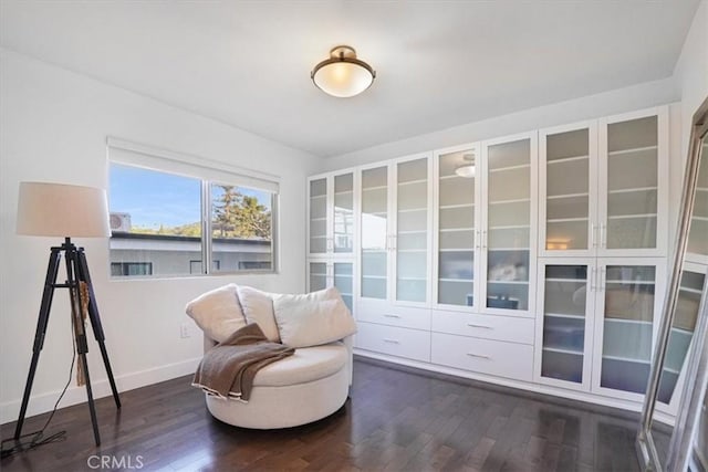 11023 Fruitland Dr Unit 104, Studio City, CA 91604 - living area with dark wood-style floors and baseboards