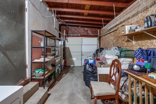 327 S 35th St, San Diego, CA 92113 - garage featuring wood ceiling