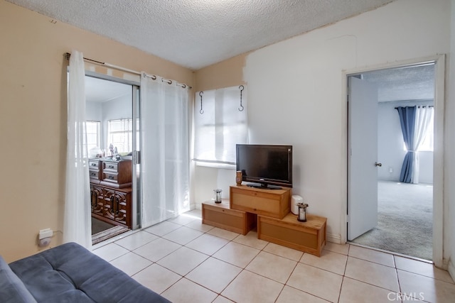 327 S 35th St, San Diego, CA 92113 - living room with a textured ceiling and light tile patterned flooring