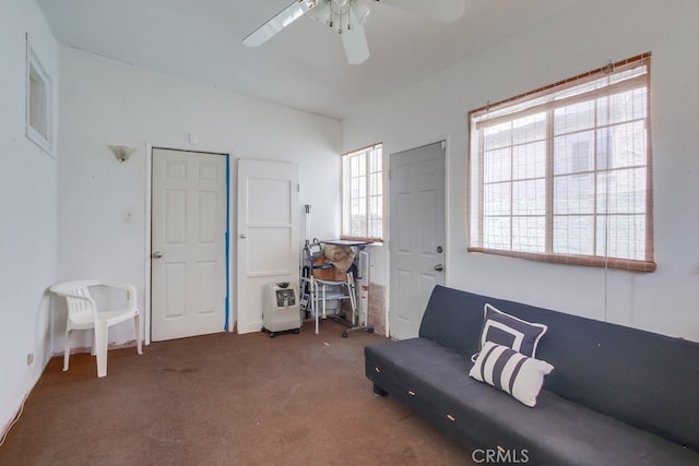 327 S 35th St, San Diego, CA 92113 - sitting room with carpet floors and a ceiling fan