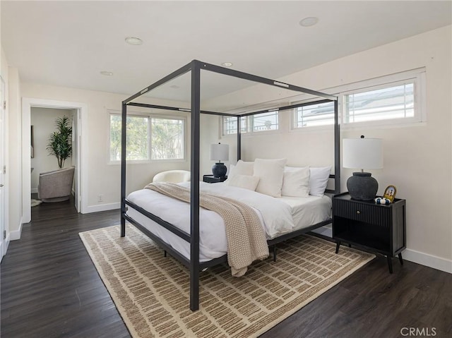 5512 W 117th St, Hawthorne, CA 90304 - bedroom with multiple windows, dark wood-type flooring, and recessed lighting