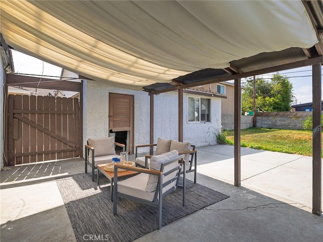 5512 W 117th St, Hawthorne, CA 90304 - view of patio / terrace with an outdoor living space