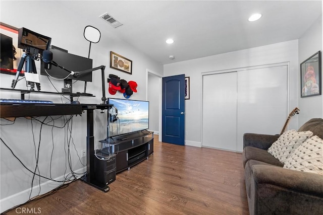 114 N Orange Ave, Fullerton, CA 92833 - living area with wood finished floors, recessed lighting, and baseboards