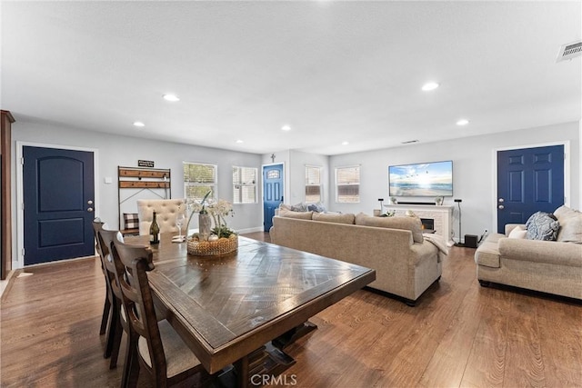 114 N Orange Ave, Fullerton, CA 92833 - dining area with wood finished floors, recessed lighting, and baseboards