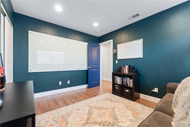 114 N Orange Ave, Fullerton, CA 92833 - office area with wood finished floors, baseboards, and recessed lighting