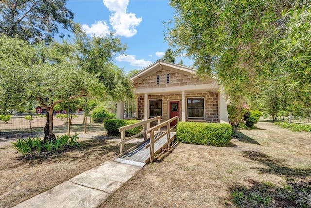21345 Bush St, Middletown, CA 95461 - view of front of home featuring stone siding and covered porch