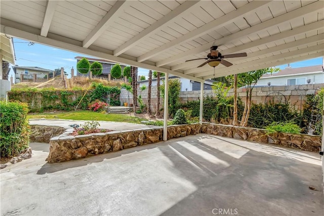 786 S Spanish Oak Ln, La Puente, CA 91746 - fenced backyard featuring a patio area and a ceiling fan