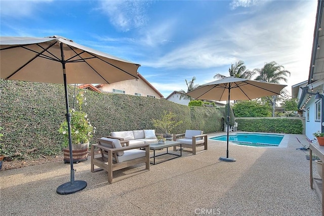 4326 Via Verde, Cypress, CA 90630 - view of pool featuring a patio, a fenced backyard, and an outdoor living space