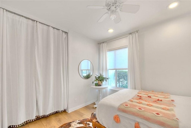4326 Via Verde, Cypress, CA 90630 - bedroom featuring light wood finished floors, recessed lighting, and ceiling fan