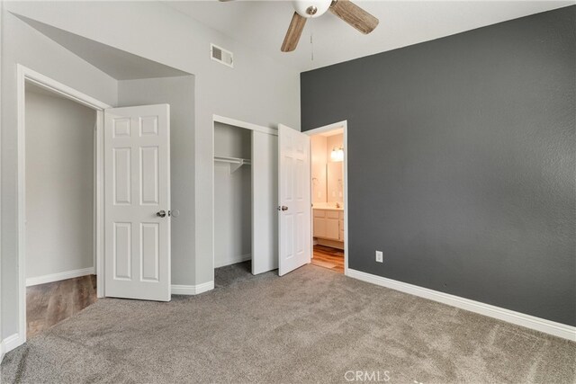5809 Almond Valley Way, Lancaster, CA 93536 - unfurnished bedroom with carpet floors, baseboards, a closet, and ceiling fan