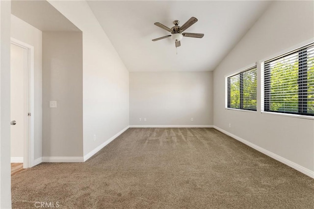 5809 Almond Valley Way, Lancaster, CA 93536 - carpeted spare room with lofted ceiling, ceiling fan, and baseboards