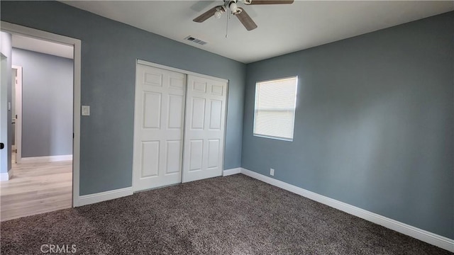 2045 S Cypress Ave, Ontario, CA 91762 - unfurnished bedroom with carpet, a closet, baseboards, and ceiling fan
