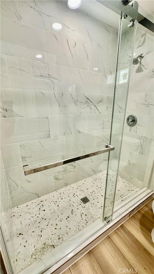 2045 S Cypress Ave, Ontario, CA 91762 - full bath with a shower stall and wood finished floors