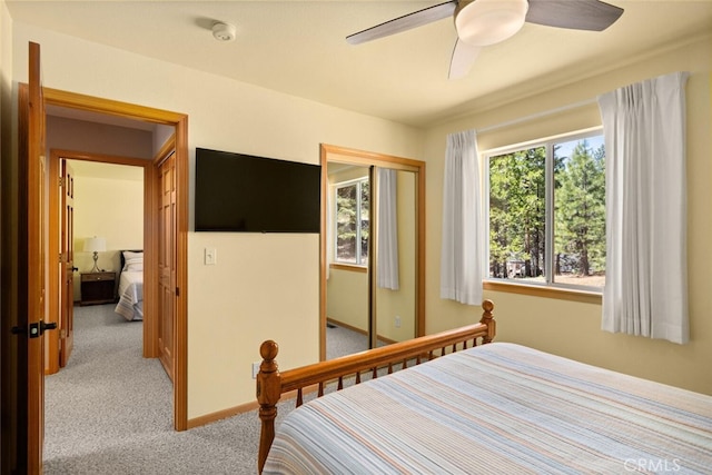 120 Top Of The W Dr, Chester, CA 96020 - bedroom featuring light colored carpet, a closet, ceiling fan, and baseboards