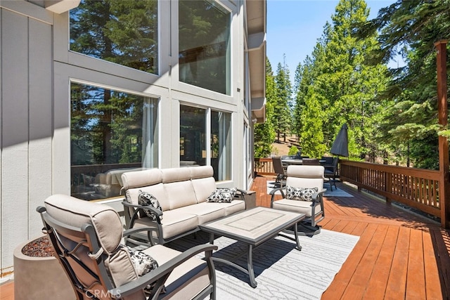 120 Top Of The W Dr, Chester, CA 96020 - wooden deck featuring outdoor lounge area and outdoor dining space