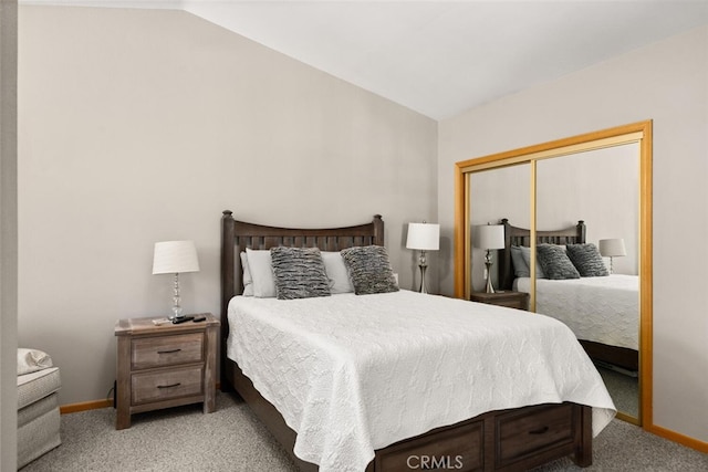 120 Top Of The W Dr, Chester, CA 96020 - carpeted bedroom with vaulted ceiling, baseboards, and a closet