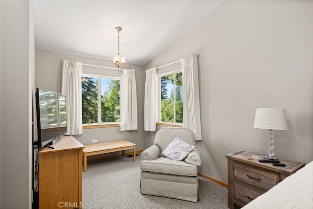120 Top Of The W Dr, Chester, CA 96020 - bedroom with lofted ceiling, carpet, and baseboards