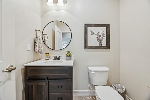 255 Waterfall Rd, Templeton, CA 93465 - half bathroom with toilet, vanity, and baseboards