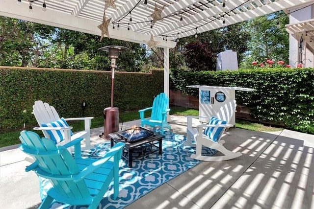 19 Laurelhurst Dr, Ladera Ranch, CA 92694 - view of patio featuring a fire pit and a pergola