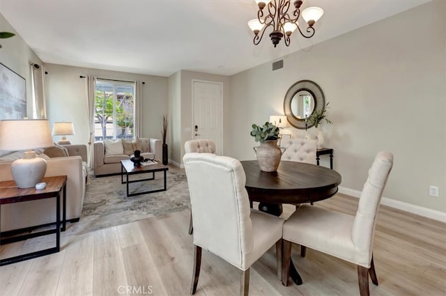 19 Laurelhurst Dr, Ladera Ranch, CA 92694 - dining space featuring light wood-style floors, a chandelier, and baseboards