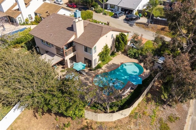 1520 Downs St, Oceanside, CA 92054 - aerial perspective of suburban area featuring a pool area