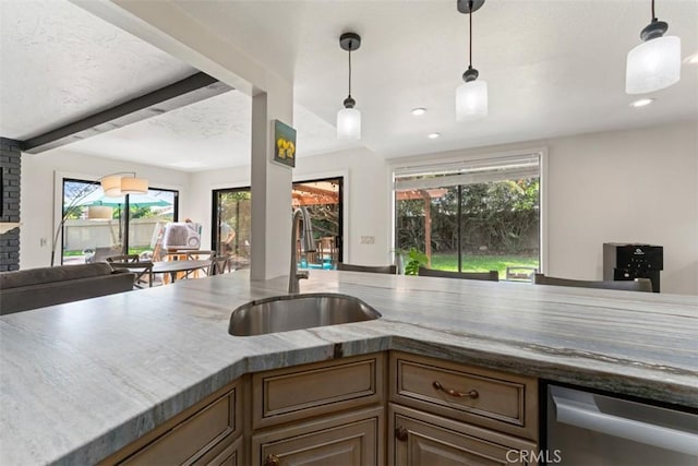 1520 Downs St, Oceanside, CA 92054 - kitchen with a sink, dishwasher, open floor plan, healthy amount of natural light, and recessed lighting