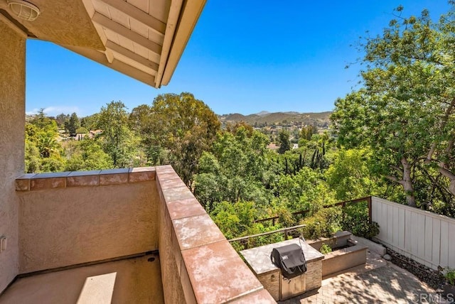 14040 Old Station Rd, San Diego, CA 92064 - balcony with an outdoor kitchen and a mountain view