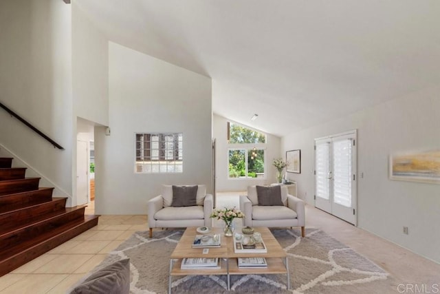 14040 Old Station Rd, San Diego, CA 92064 - living room with vaulted ceiling and stairway