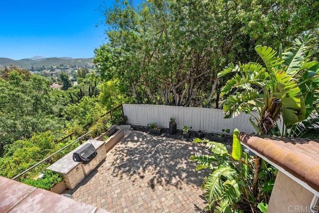 14040 Old Station Rd, San Diego, CA 92064 - view of patio featuring a mountain view