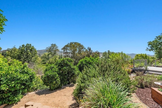 14040 Old Station Rd, San Diego, CA 92064 - view of yard featuring a deck with mountain view
