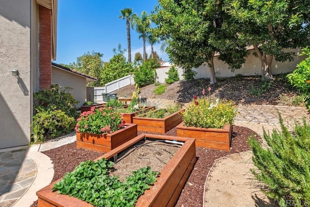 14040 Old Station Rd, San Diego, CA 92064 - fenced backyard featuring a vegetable garden