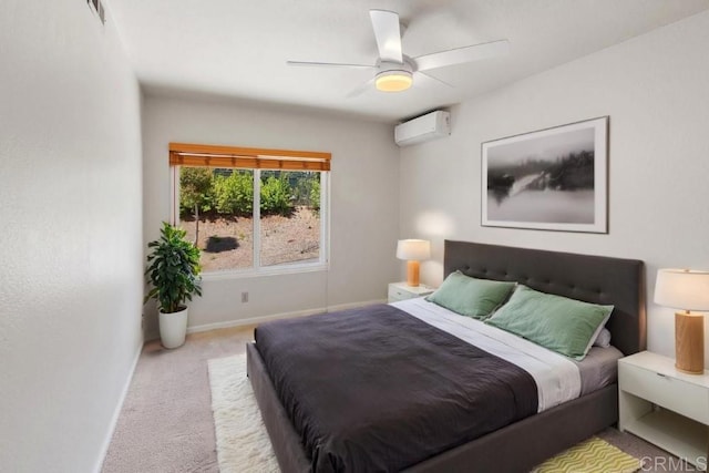 14040 Old Station Rd, San Diego, CA 92064 - carpeted bedroom featuring an AC wall unit and a ceiling fan