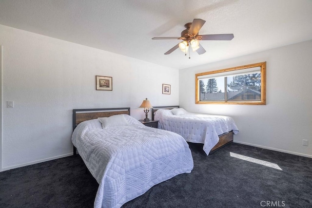 42692 Moonridge Rd, Big Bear Lake, CA 92315 - carpeted bedroom with a ceiling fan and baseboards