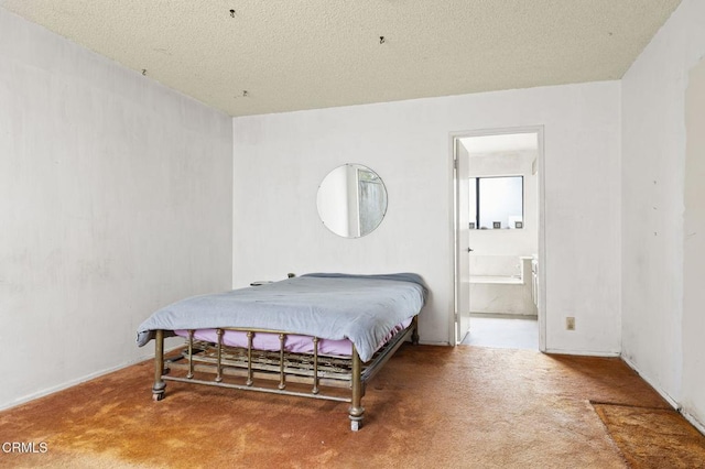 201 Village Rd, Port Hueneme, CA 93041 - bedroom with carpet flooring, a textured ceiling, and connected bathroom