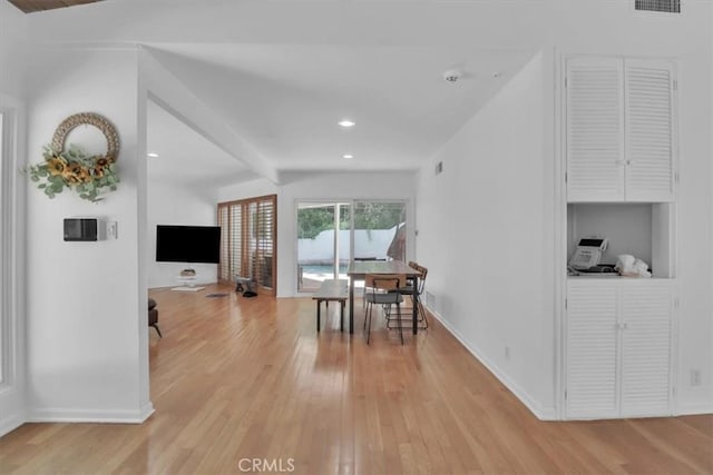 9466 Hidden Valley Pl, Beverly Hills, CA 90210 - dining space featuring light wood-style floors and recessed lighting