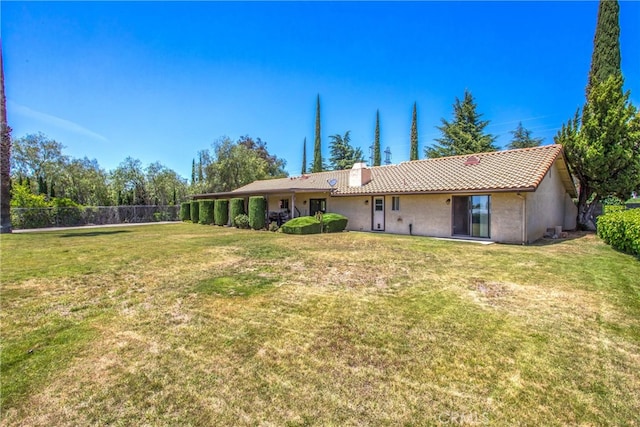 4256 Mockingbird Ln, Banning, CA 92220 - rear view of property with a tiled roof and stucco siding