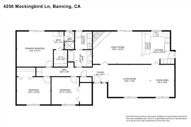 4256 Mockingbird Ln, Banning, CA 92220 - floor plan / room layout