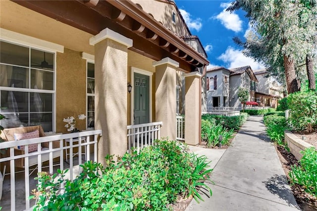 28210 Canterbury Ct, Valencia, CA 91354 - view of exterior entry with stucco siding