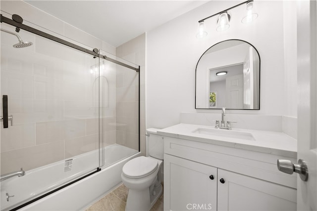 5832 6th Ave, Los Angeles, CA 90043 - bathroom featuring vanity, shower / bath combination with glass door, and toilet