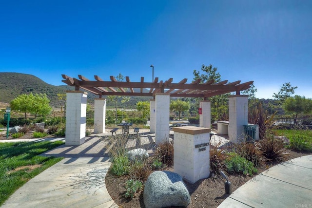 678 Gemstone Dr, San Marcos, CA 92078 - view of community featuring a pergola and a mountain view