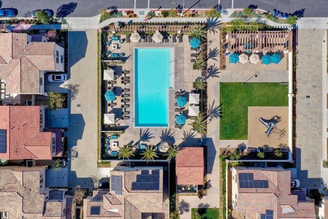 678 Gemstone Dr, San Marcos, CA 92078 - bird's eye view of a pool area