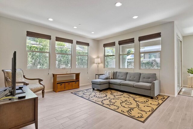 678 Gemstone Dr, San Marcos, CA 92078 - living area with baseboards, recessed lighting, and light wood finished floors