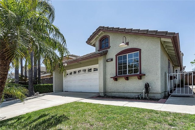7652 Belpine Pl, Rancho Cucamonga, CA 91730 - mediterranean / spanish-style house featuring stucco siding, driveway, and a garage